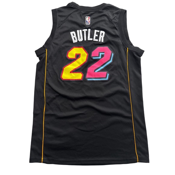 Miami Heat Jimmy Butler 22 Black Nike NBA Jersey City Icon Edition Men 50 - Picture 2 of 6